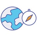 Global compass Isolated Vector icon which can easily modify or edit