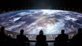 Global conference on intergalactic politics with a view of Earth from space Generative AI Royalty Free Stock Photo
