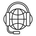 Global conference translation icon, outline style