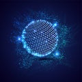 Global connection hi-tech technology concept based matrix coding background.
