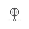 Global connection outline icon