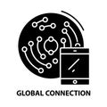 global connection symbol icon, black vector sign with editable strokes, concept illustration Royalty Free Stock Photo