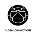 global connections icon, black vector sign with editable strokes, concept illustration Royalty Free Stock Photo