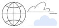 Global Connectivity and Cloud Computing Globe and Cloud Icons Royalty Free Stock Photo