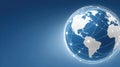 Global Connectivity Concept with Digital World Map and Network Lines in Blue Background for Technology Themes Royalty Free Stock Photo