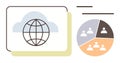 Global Connectivity and Data Sharing Represented by Cloud Network and Pie Chart Royalty Free Stock Photo