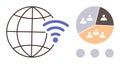 Global Connectivity and Demographic Data Sharing via wireless and Segmented Analytics Royalty Free Stock Photo