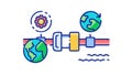 Global Connectivity Icon for Worldwide Network and Communication, vector design Generative AI Royalty Free Stock Photo