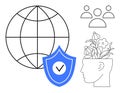 Global Connectivity, Mental Growth, and Secure Solutions with Human-Centric Focus Royalty Free Stock Photo