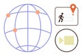 Global Connectivity with Navigation and Multimedia Communication Elements Royalty Free Stock Photo