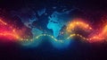 Global Connectivity. Network, World Map, Data Visualization, Digital Technology, Global Business