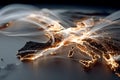 Global Connectivity and Networking in Europe - Illuminated Map Concept for Digital Transformation Generative AI Royalty Free Stock Photo