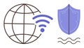 Global Connectivity and Online Security for Secure Digital Communication Royalty Free Stock Photo