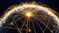 Global Connectivity Visualized as Luminous Network on Earth\'s Surface Royalty Free Stock Photo