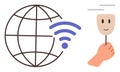 Global Connectivity with Wireless Internet and Anonymous Online Identity Concept Royalty Free Stock Photo
