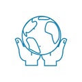 Global control linear icon concept. Global control line vector sign, symbol, illustration.