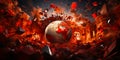 Global Crisis Erupts School Globe Explodes in Permacrisis Royalty Free Stock Photo