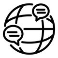 Global crisis manager icon, outline style