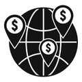 Global crowdfunding icon, simple style