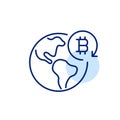 Global cryptocurrency trading, payment and wallet use for digital marketplace and p2p transactions. Earth and