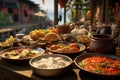 Global cuisine scenes highlighting the rich