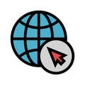 Global cursor color line icon