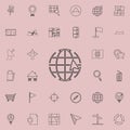 global cursor icon. Detailed set of navigation icons. Premium quality graphic design sign. One of the collection icons for website