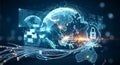 Global Cyber Security and Digital Network Royalty Free Stock Photo