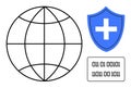 Global Cybersecurity Concept with Globe, Protective Shield, and Binary Code Elements Royalty Free Stock Photo