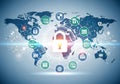 Global cybersecurity network Royalty Free Stock Photo