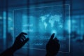 Global data analysis interactive futuristic interface Royalty Free Stock Photo