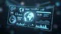 Global Data Analytics Dashboard Futuristic Business Intelligence Digital Technology Interface Royalty Free Stock Photo
