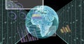 Global data analytics image over digital Earth with charts and graphs Royalty Free Stock Photo
