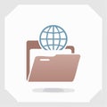 Global Data and Internet Folder Icon Royalty Free Stock Photo