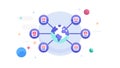 Global Data Network: Interconnected Digital World, vector design Generative AI Royalty Free Stock Photo