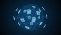 Global data network sharing files and information Royalty Free Stock Photo