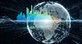 Global data network visualization with digital analytics and connectivity Royalty Free Stock Photo
