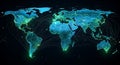 Global Data Network Visualization World Map Royalty Free Stock Photo