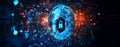Global data secured in digital vault using cutting-edge encryption and blockchain for utmost protection Royalty Free Stock Photo