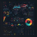 Global Data Visualization Dashboard with Analytics and Metrics Royalty Free Stock Photo