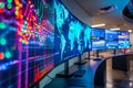 Global Data Visualization on Monitors Royalty Free Stock Photo