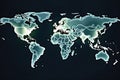 Global data visualization world map graphic, generative ai Royalty Free Stock Photo