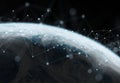 Global datas exchanges and connections system over the globe 3D rendering elements of this image furnished by NASA