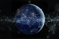 Global datas exchanges and connections system over the globe 3D rendering elements of this image furnished by NASA