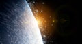 Global datas exchanges and connections system over the globe 3D rendering elements of this image furnished by NASA