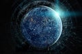 Global datas exchanges and connections system over the globe 3D rendering elements of this image furnished by NASA