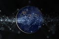Global datas exchanges and connections system over the globe 3D rendering elements of this image furnished by NASA