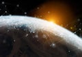 Global datas exchanges and connections system over the globe 3D rendering elements of this image furnished by NASA
