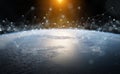 Global datas exchanges and connections system over the globe 3D rendering elements of this image furnished by NASA