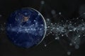 Global datas exchanges and connections system over the globe 3D rendering elements of this image furnished by NASA